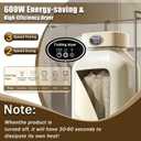 Portable Clothes Dryer for Laundry, Mini Portable Dryer Machine with Adjustable Timer Compact Laundry Dryers for Apartment, RV, Dorms, Travel, Khaki