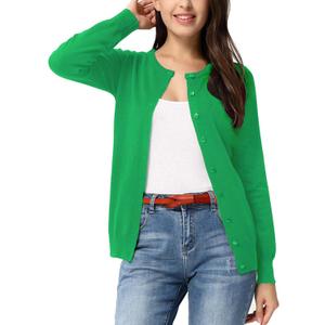 GRACE KARIN Womens Long Sleeve Knit Cardigan Sweaters Casual Dressy Open Front Button Down Cardigans Spring Outfits, Large