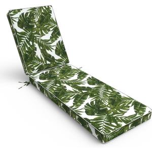 Outdoor Chaise Lounge Cushion for Patio Furniture 72 x 21 x 3 Inch, Water Resistant Patio Lounge Chair Cushion with Straps for Lawn Pool Furniture, 1 Pack, Palm Green Outdoor Chaise Lounge Cushion for Patio Furniture 72 x 21 x 3 Inch, Water Resistant Patio Lounge Chair Cushion with Straps for Lawn Pool Furniture, 1 Pack, Palm Green