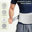 Lower Back Support Brace for Pain  Adjustable Lumbar Belt with 5 Steel Supports, Breathable Waist Support for Men & Women, Everyday Comfort, Gift Box (Gray) (Small, Grey)
