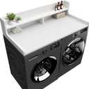 Washer Dryer Countertop, 54" x 27.55" 2-Tier Washer Dryer Topper with Edge, for Laundry Room Organization Whisper White