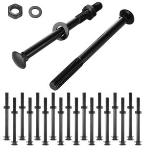 JMIATRY 20 Set 1/2 x 6 Inch Black Carriage Bolt Kit 1/2 x 6 Inch Galvanized Carriage Bolt Set for Fastening Accessories, Includes 20 Bolts, 20 Washers, and 20 Nuts (1/2” Dia, 6” Length)