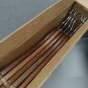 Wooden Hangers 10 Pack: Solid Shirt Hangers with Pants Bar, Heavy Duty & Slim Coat Hanger, for Suit Coat Jacket Pants (Walnut)