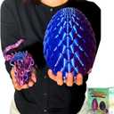 24'' Large 3D Printed Dragon Egg with Chinese Dragon Toy Inside, Reusable Big Dragon Egg for Fidget Play, Desk Decor & Storage, Collectible 2026 Graduation Gifts for Boys Girls Him Her (Red Blue)