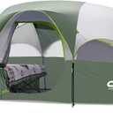 CAMPROS CP Tent 8 Person Camping Tents, Weather Resistant Family Tent, 5 Large Mesh Windows, Double Layer, Divided Curtain for Separated Room, Portable with Carry Bag (Light Green)