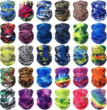 Tarpop 30 Pcs Neck Gaiters Scarf Elastic Wrap Headband Sweat Absorbing Bandana for Women Men Sports Yoga Running