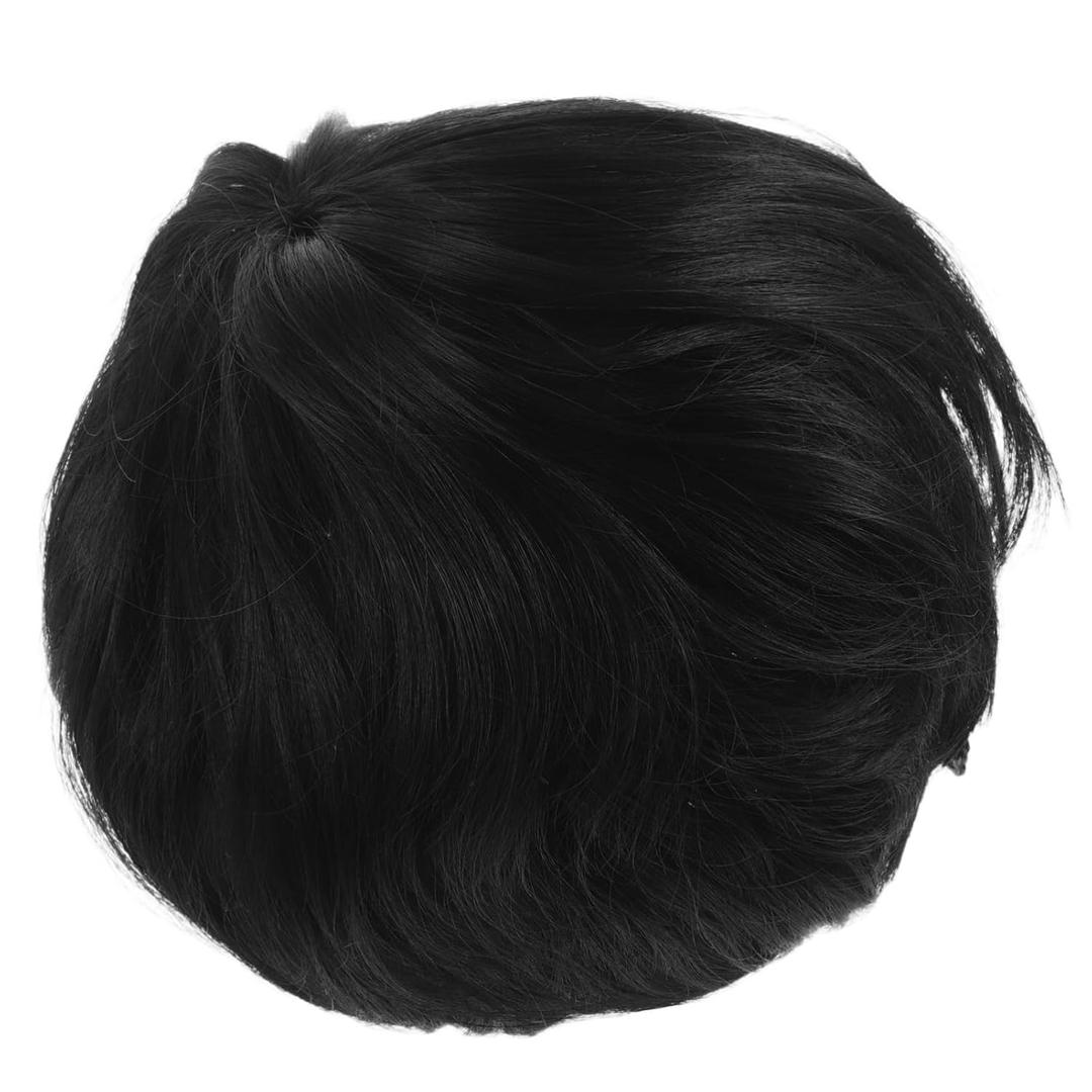 BESPORTBLE Men's Short Black Wig for Cosplay Fluffy Synthetic Wig Halloween Layered Design for Party