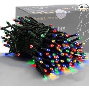 66ft Christmas Decorative Mini Lights, 200 LED Green Wire Fairy Starry String Lights Plug in, 8 Lighting Modes, for Indoor Outdoor Xmas Tree Wedding Party Decoration (Multicolor)