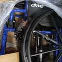 Drive Medical Blue Streak Lightweight Wheelchair - Portable Folding Mobility Aid - Swing-Away Footrests - Desk Arms - Durable Steel Frame - Easy Transport & Storage - 16-Inch Seat