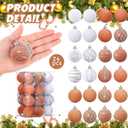 Namalu Boho 24 Pcs 1.57 Inches Velvet Ornaments for Christmas Tree Decor, Mini Flocked Christmas Balls Decoration Glitter Hanging Tree Ornaments for Holiday Rustic Modern Party Decor