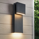 Modern LED Outdoor Wall Sconce 17W Integrated LED Outdoor Wall Mount,Anti Rust Textured Black Suit for Wet Locations and All Rooms,Easily Installed in Any Direction.Bulb Included. 15"x5.5"