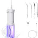 Portable Eco-Friendly Water Flosser 225ML Long-Lasting Endurance Travel Oral Irrigator for Gum Care/Implants/Braces (White)