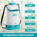 2.38 Gallon Battery Powered Sprayer with Adjustable Shoulder Strap, 0-60 PSI Adjustable Pressure, Electric Sprayer with 1 Nozzles and 1 Wands, 12V 2Ah Battery, Wide Mouth Lid for Weeding, Spraying