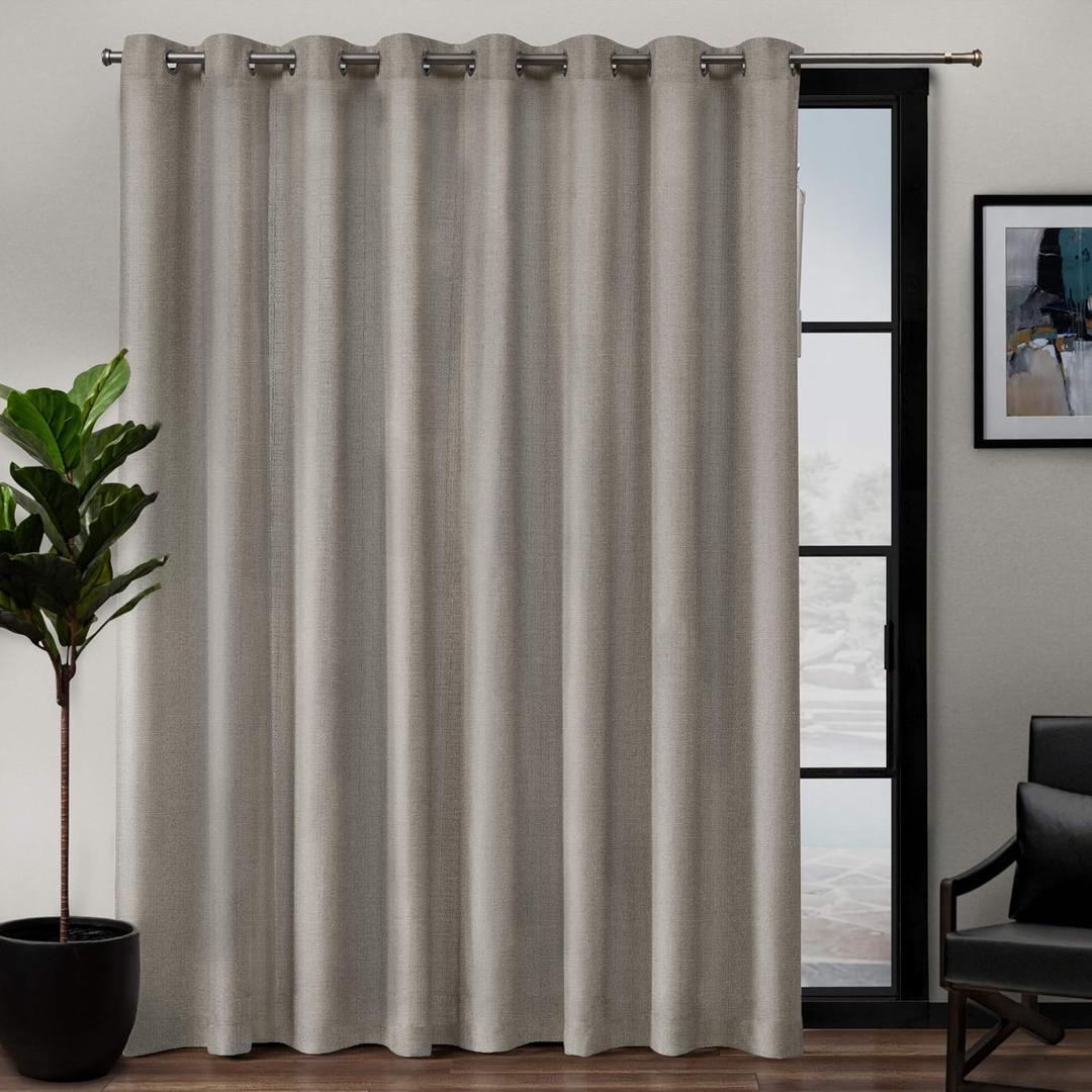 EXCLUSIVE HOME Loha Patio Grommet Top Single Curtain Panel, 108"x84", Beige