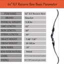 TBOW 62” ILF Recurve Bow with Gordon Limbs 30-60Lbs for Adult Archery Competition Athletic Right Hand, 50Lbs