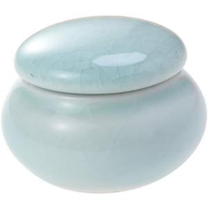 UPKOCH Mini Ceramic Cream Storage Tank, Portable Makeup Sealed Bottle for Creams, Rouge, Toiletries, and Cosmetics, 4.6X2.7X3.5CM, Blue
