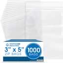 Spartan Industrial - 3 X 5 (1000 Count) 2 Mil Clear Reclosable Zip Plastic Poly Bags with Resealable Lock Seal Zipper