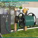 Artigarden Outdoor Wall Mounted Hose Reel with Hook, Garden Heavy-Duty Water Holder Winder with 3.9 ft Leader Hoses, Brass Fitting and Storage Basket for Yard, Holds 125 Ft of 5/8-Inch Hose, Black