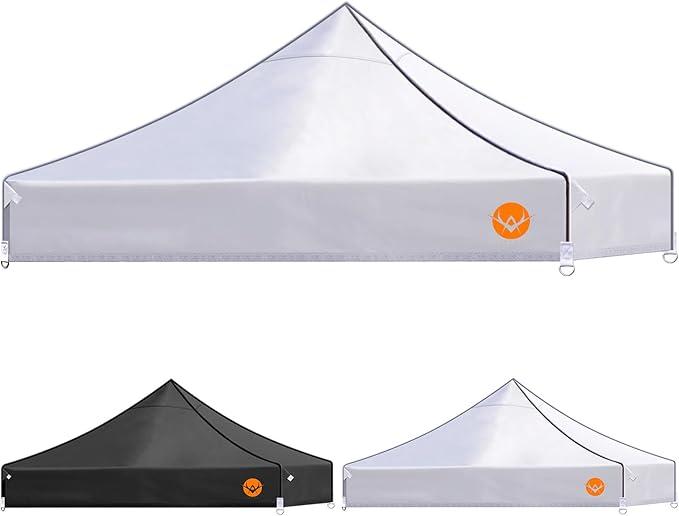 EVNE Pop Up Canopy Replacement Canopy Tent Top Cover, Tent Top Cover for Most of The Standard,PU-Coated 500D Polyester,Waterproof & 99% UV Resistant (Top Only) (White, 10x10)