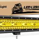 Nilight LED Light Bar 20Inch 420W Yellow Flood Spot Combo Triple Row Driving Lamp Roof Bumper Off Road LED Work Lights Pods for Van Camper Wagon Car Pickup Golf Cart ATV UTV SUV Truck Boat 4x4