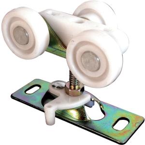 Prime-Line N 6847 Pocket Door Roller Assembly, 3/4 In., Flat, Plastic Wheels on Steel Bracket (2 Pack) (Mill)