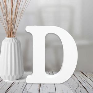 AOCEAN 4 Inch White Wood Letters Unfinished Wood Letter for Wall Decor Decorative Standing Letters Slices Sign Board Decoration for Craft Home Party Projects (D)