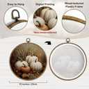 TLESKE Vintage Fall Pumpkins Round Wall Art Decor Framed 10x10, Autumn Rustic Farmhouse Canvas Wall Art Prints Artwork, Thanksgiving Wall Hanging Room Door Decor for Living Room Bedroom