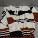 ZESICA Women's Fall Long Sleeve Crew Neck Striped Color Block Casual Loose Knitted Pullover Sweater Tops.L