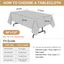 sancua Rectangle Tablecloth - 90 x 132 Inch - Water Resistant Spill Proof Washable Polyester Table Cloth, Decorative Fabric Table Cover for Dining Tables, Buffet Parties and Camping, Black