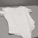 Chunpin Women's Short Sleeve Bodysuit Square Neck Notch V Neck Body Suits Double Lined Going Out Outfits Thong Bodysuits White Large