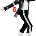 Morph Popstar Costume for Kids 80s Disco Outfits for Boys Retro Costume Kids 80s Party Wear Fun Dress Up (X-Large)