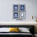 Little Man Cave Retro Preppy Checkered Lightning Peace Sign Long Live Boyhood Poster Prints for Boy Teen Room Dorm Decor,Preppy Decorations Prints Wall Art Unframed 4pcs 8x10inches,Teen Boys Gifts (dark blue)