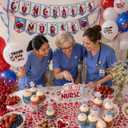 Nurse Graduation Party Decorations 2026, Nursing Graduation Party Supplies with Congrats Nurse Banner, Nurse Balloons, Nurse Cupcake Toppers for Nurses Week Decorations 2026