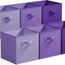 GRANNY SAYS 11 Inch Cube Storage Bins, 6 Pack Cube Storage Organizer with Handles, Storage Cubes for Shelves, Closet, Shelf Oganizer Bins, Purple Gradient