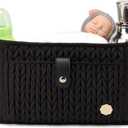 Universal Baby Stroller Organizer,Diaper Caddy Organizer with Adjustable Straps to Fits Nearly Any Strollers (Black)