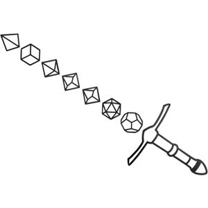 Xyverart Dice Sword Decor Metal Dice Wall Decor Dnd Sword Dungeons and Dragons Artwork D&D Boy Game Room Decor, Dnd Gift