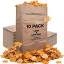 30 Gallon Kraft Lawn and Leaf Bags (10 Pack) Eco-Friendly Heavy Duty Large Paper Trash Bags, Tear Resistant Yard Waste Bags for Grass Clippings, Wet and Dry Leaves, Weeds, Twigs