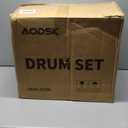 AODSK Drum Sets 5-Piece for Beginners, 14 inch Full Size Complete Drum Kit with Adjustable Throne, Cymbal, Hi-Hat, Pedal & Drumstick (Black)