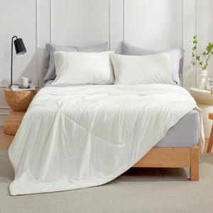 Cozy Bliss Cooling Comforter Queen Size, Cooling Blankets for Hot Sleepers and Night Sweats, Cream Summer Comforter for Queen Size Bed, Breathable Soft Lightweight Silk Smooth