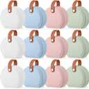 Weysat 12 Pack Travel Jewelry Case Bridesmaid Gifts Box Bulk Small Leather Earring Organizer for Women Proposal Return Gift (White,Green,Blue,Pink)