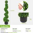 2 Pack 3FT Artificial Spiral Topiary Trees, Realistic Boxwood Trees, Evergreen PE Faux Plants with Durable Pot, Outdoor & Indoor Year-Round Garden, Patio, Porch, Home Entryway Decor