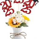 2 x Class of 2025 Graduation Decoration Centerpieces for Table, 2025 Party Centerpieces Grad Cap Sticks Party Supplies, Graduation Party Decoration Toppeers (10 PCS, Red & Black)