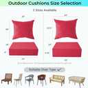 IPYNBAP Outdoor Cushions for Patio Furniture,Outdoor Seat Cushion Set 24 x 24 x 5.75 Inch,Waterproof & Fade Resistant Outdoor Chair Cushions,Deep Patio Chair Cushion with Removable Cover,Burgundy