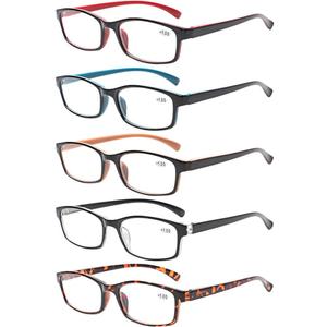 NORPERWIS Reading Glasses 5 Pairs Quality Readers Spring Hinge Vintage Glasses for Reading for Men and Women (5 Pack Mix Color, 2.25)