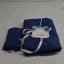NEXHOME PRO Duvet Cover Set 100% Washed Cotton California Kingn 104"x98", Organic Natural Linen Look Textured 3 Pieces Bedding Set Royal Navy Klein Blue with Zipper Closure, Soft(No Comforter)