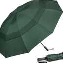 G4Free 42/46/54/62 Inch Large Golf Umbrella Compact Reverse Travel Umbrella 10 Ribs Windproof for Rain Double Canopy Automatic Open Close (Dark Green)