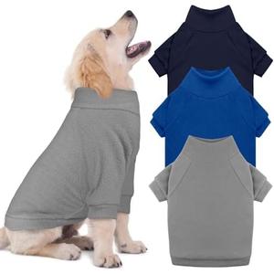 3 Pack Dog Sweater Fleece Pet Clothes Turtleneck Soft Warm Sweatshirt Dog Sweaters for Small Dogs Sweaters for Medium Dogs Boy Girl Pet(Gray+Royal Blue+Navy,S/M)