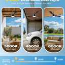 28 inch Plug-in Ceiling Fan Light with16.5ft long cord, Gazebo fan light Dimmable 3CCT LED,Reversible,Portable Hook Design for Bedroom Garage Tent Porch Kitchen patio
