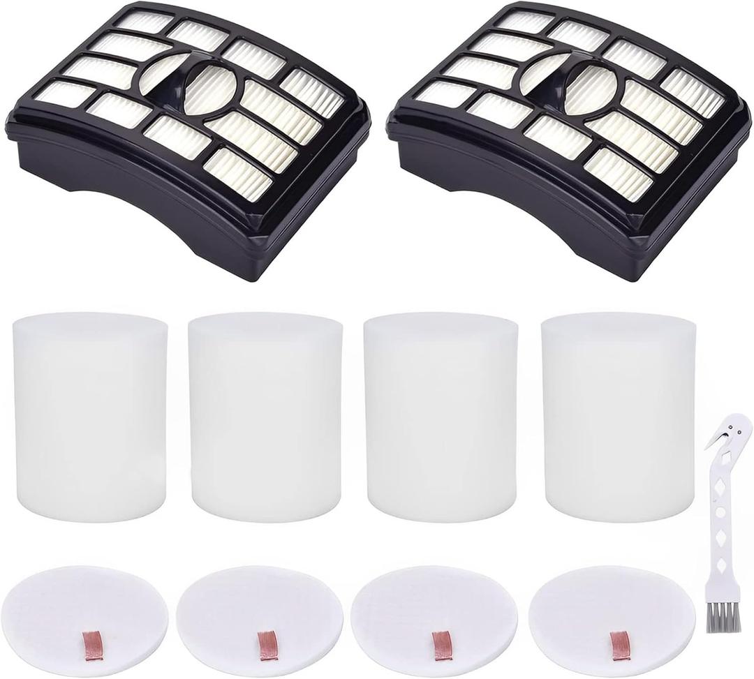Leadaybetter Filter Replacement for Shark Rotator Pro Lift-Away NV500, NV501, NV502, NV505, NV552, NV642, UV560, ZU780, ZU782, ZU785. Compare to Part # Xff500 Xhf500, 2 + 4 Foam & Felt Filters (Black+White)
