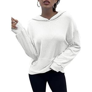 Enjoy Home R.S. Women's Casual Long Sleeves Hoodie Plain Loose Pullover Sweatshirts with Pocket XXL